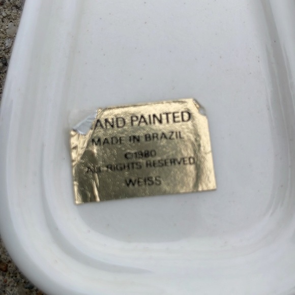 Vintage Avon Weiss Ceramic Mushrooms Trivet Spoon Rest Wall Art Hand Painted - Picture 3 of 4